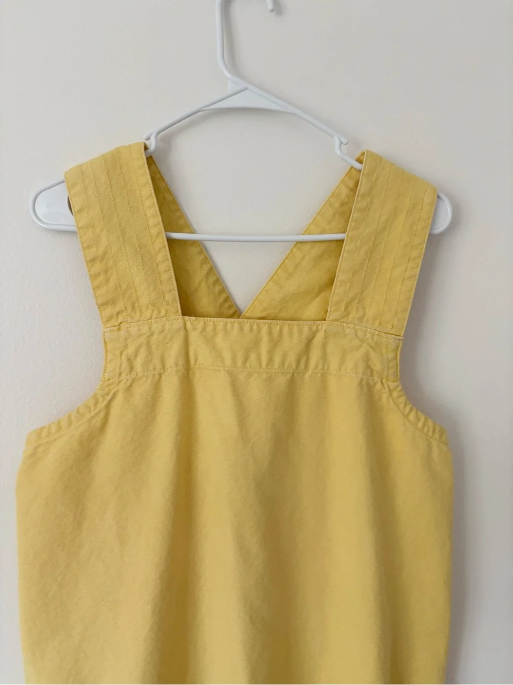 Everlane Sunny Butter Yellow Cross Back Organic Cotton Apron Mini Dress Medium